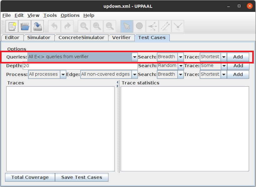 Test Case Generation with queries